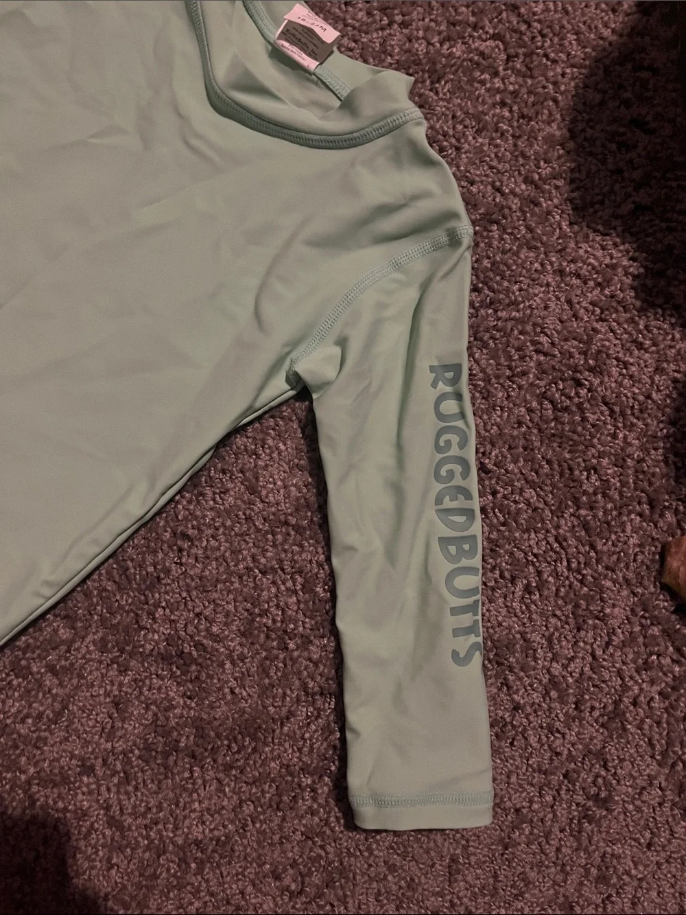Rugged Butts Mint Green Long-Sleeve Kids Rashguard